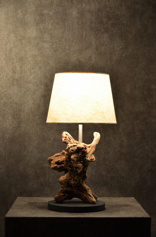 流木と和紙のランプ