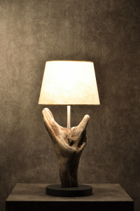 流木と和紙のランプ