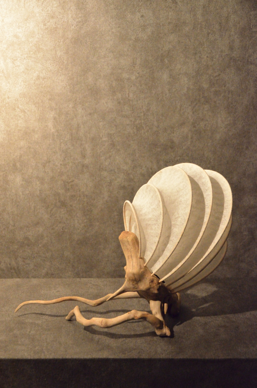 流木と和紙のランプ