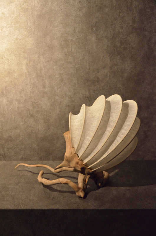 流木と和紙のランプ