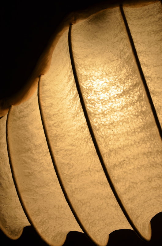 流木と和紙のシーリングランプ