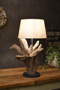 流木と和紙のランプ