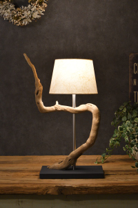 流木と和紙のランプ