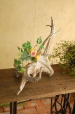 自然流木と天然石のオブジェ花器