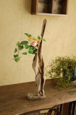 自然流木と天然石のオブジェ花器