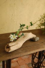 自然流木と天然石のオブジェ花器