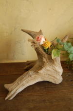 自然流木と天然石のオブジェ花器